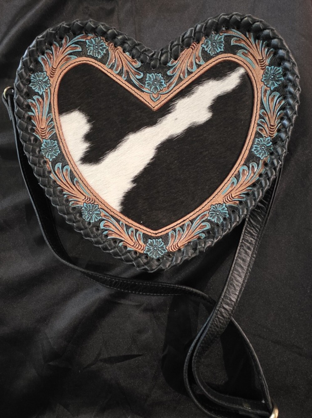 Women’s Black & White Embellished Crossbody